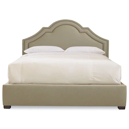 Full Crown Top Upholstered Bed